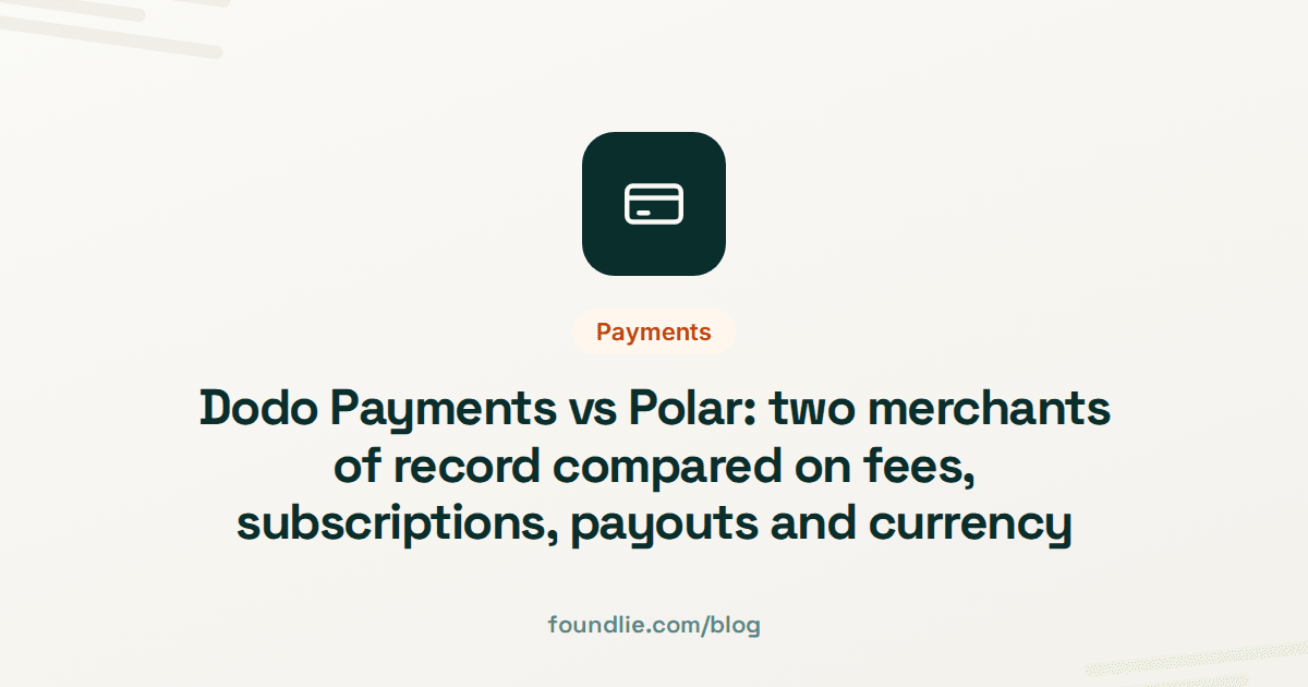 Foundlie article cover: Payments